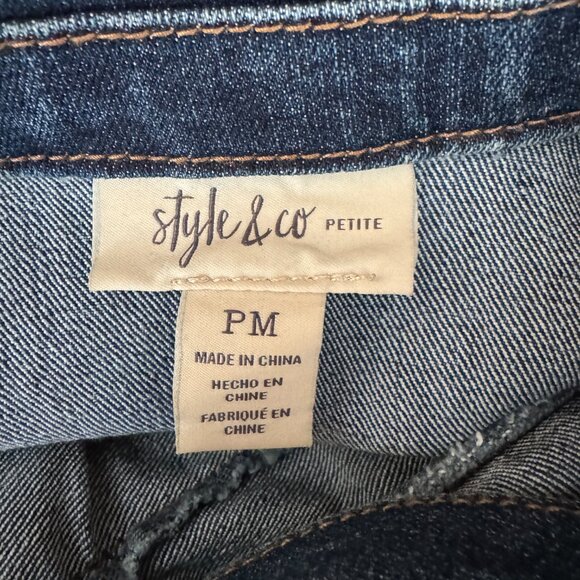 Style & Co Button Close Denim Jacket Petite Medium - Picture 16 of 16